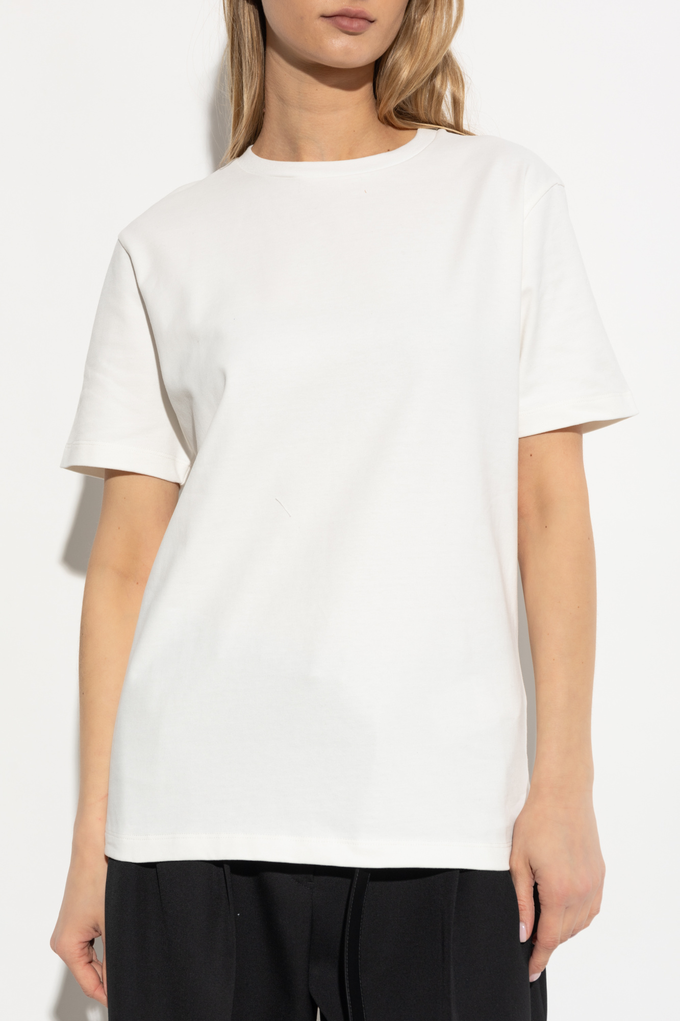 Tシャツ・カットソー JIL SANDER Woman T-Shirt White J40GC0111J46497 Jil Sander logo-print Cotton T-shirt | Neutrals | FARFETCH JO
